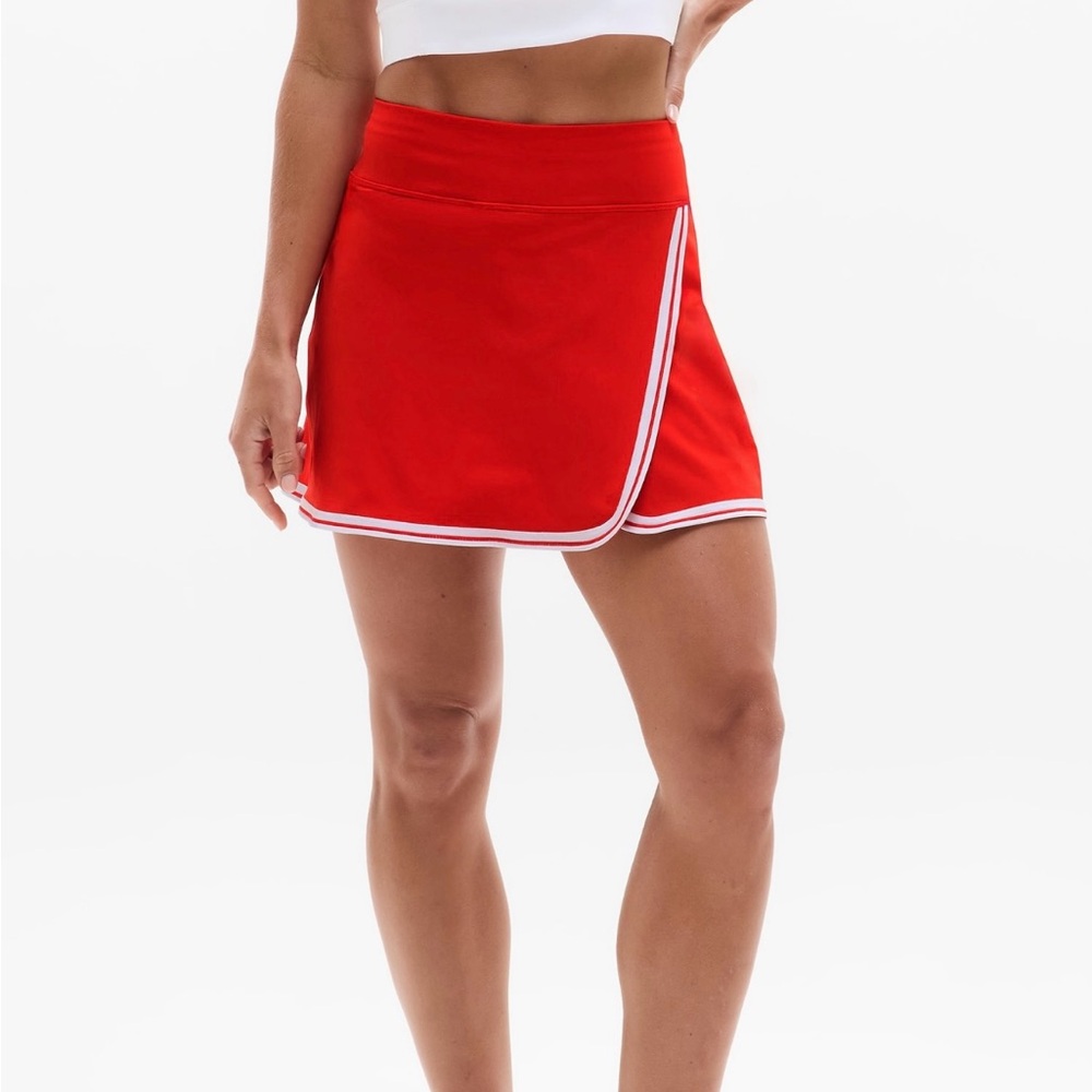 ATHLETA Red Crosscourt Tipped Skort NEW w/ Tags Small